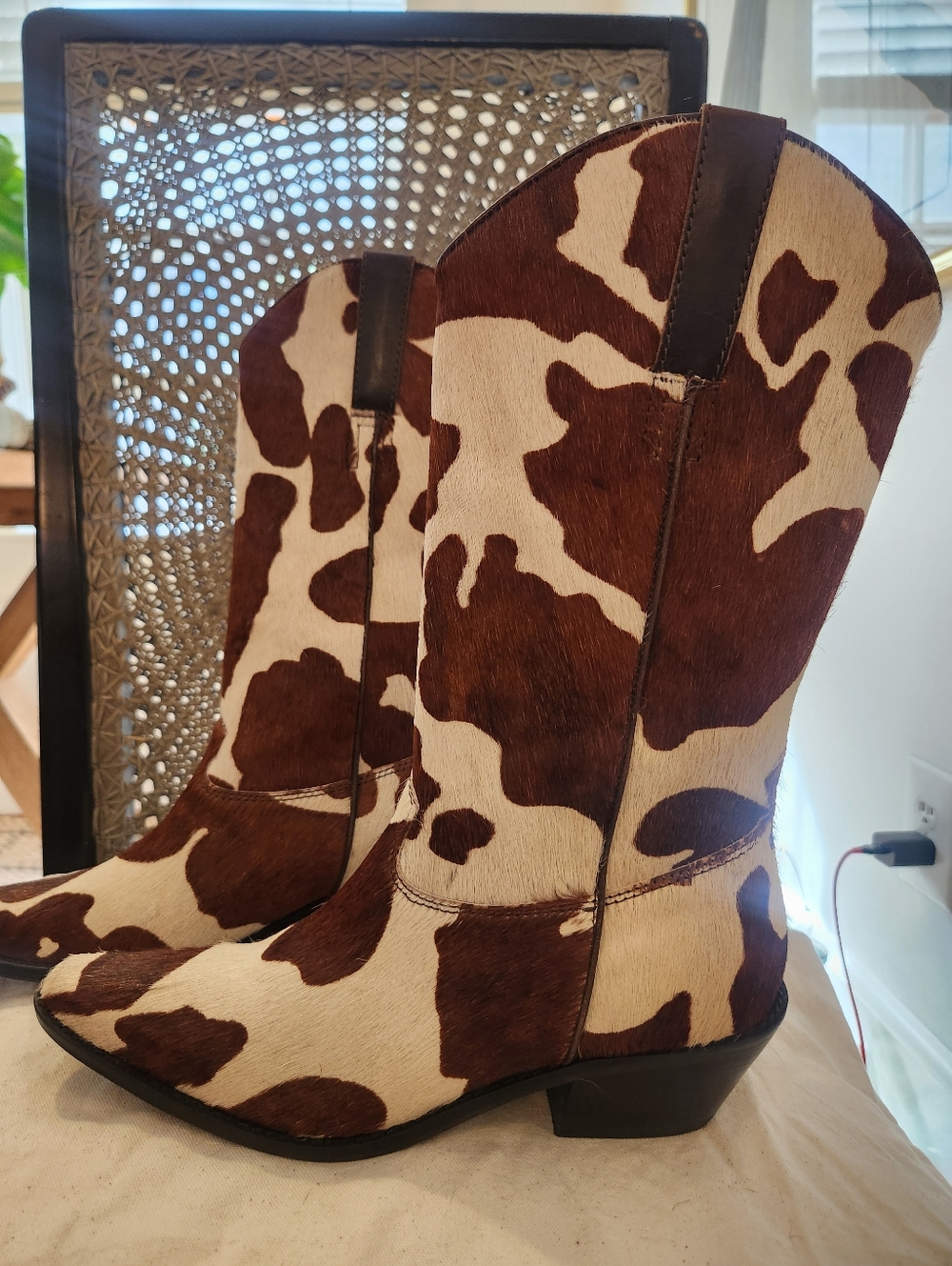 Matisse Hair-on-Hide Western Boots - Cowhide Print, Size 7.5 - Picture 4 of 9
